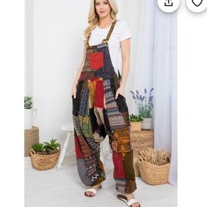 Vintage 90s patchwork jumpsuit - woman’s small 
Extremely oversized